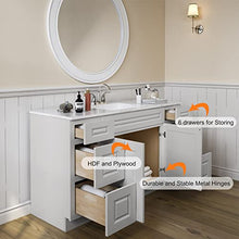 Load image into Gallery viewer, 21&quot;D x 60&quot;W x 34&quot;H Vanity Sink Base Cabinet in Shaker Dove
