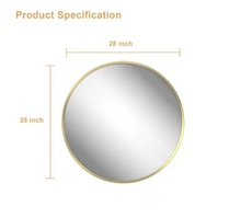 Load image into Gallery viewer, 28 x 28 Round Bathroom Vanity Mirror in Gold
