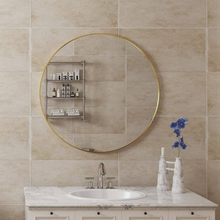 Load image into Gallery viewer, 32 x 32 Small Round Bathroom Vanity Mirror in Gold
