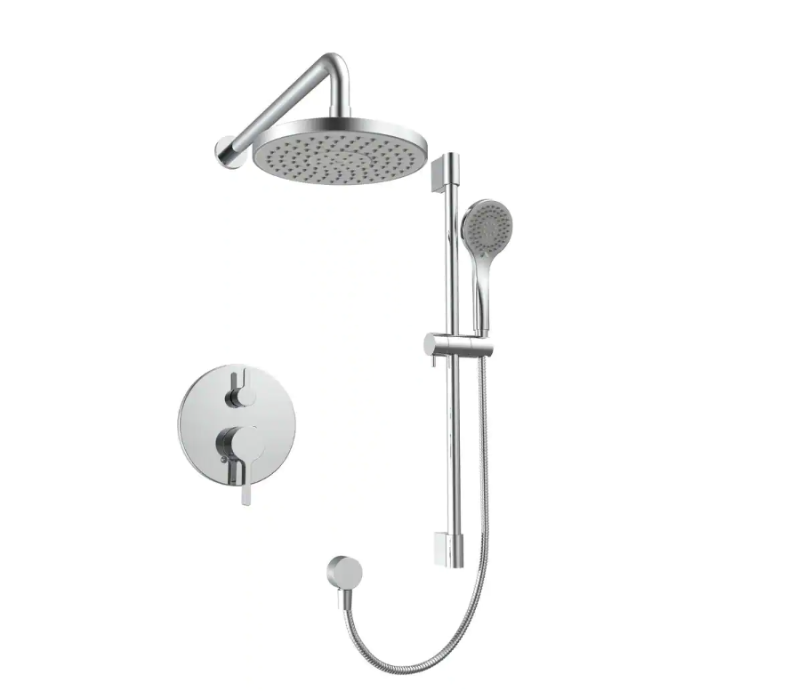 4-Spray 2.5 GPM 8 in.  Dual Shower Head in Chrome
