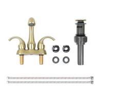 Load image into Gallery viewer, 4 in. Centerset 2-Handle Bathroom Faucet in Brushed Brass
