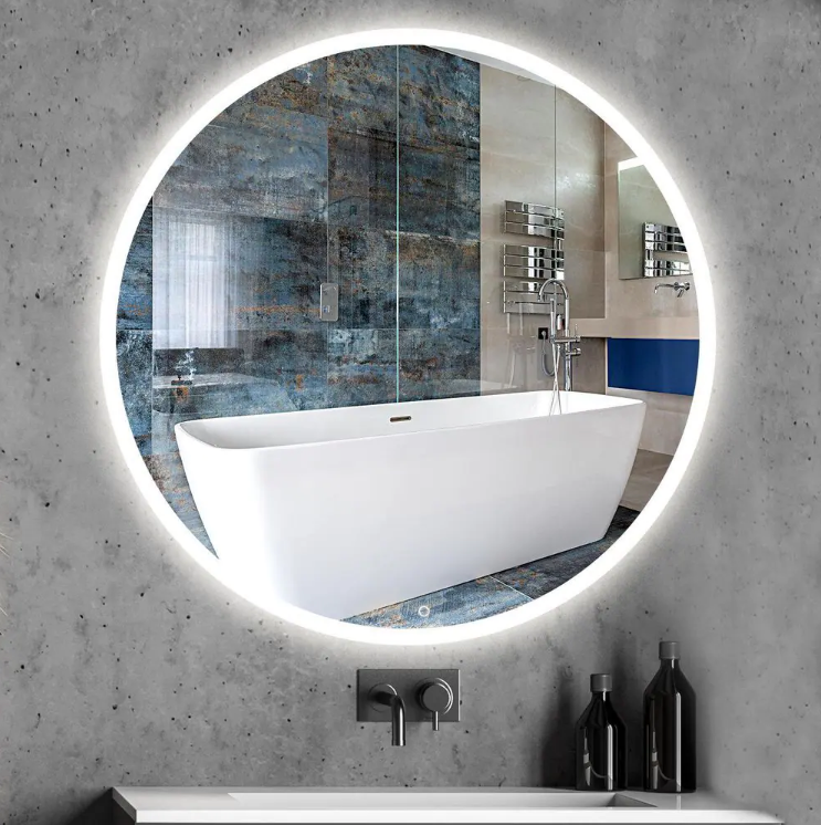 24 x 24 Round Frameless LED Bathroom Vanity Mirror 1-BT