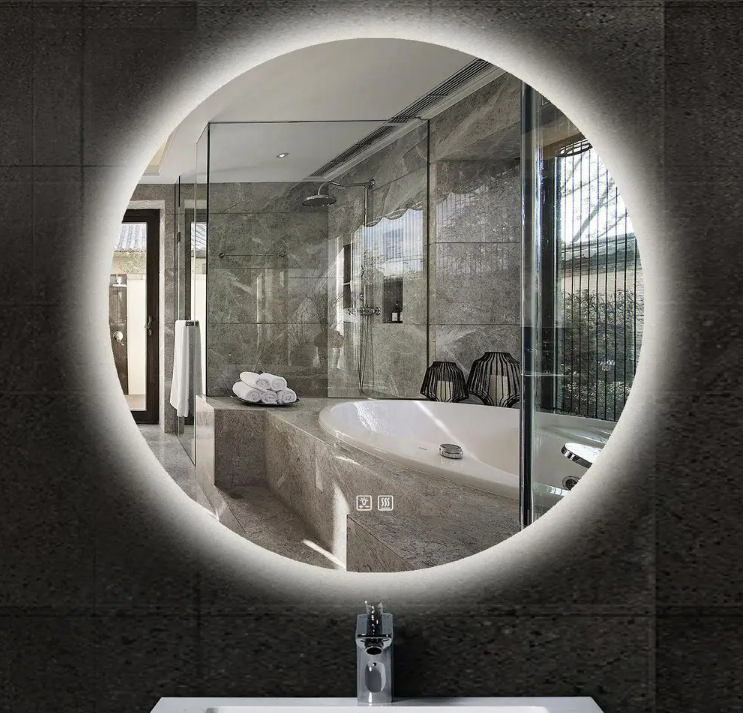 24 x 24 Round Frameless LED Bathroom Vanity Mirror 2-BT